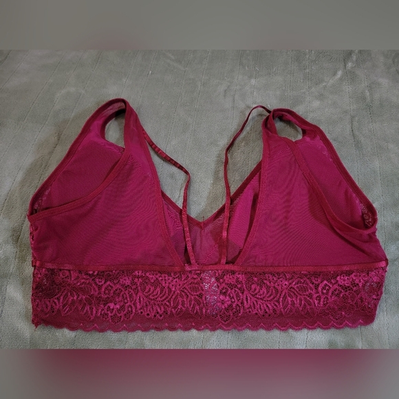 Daisy Fuentes Burgundy Lace Bralette 1X - Picture 3 of 7